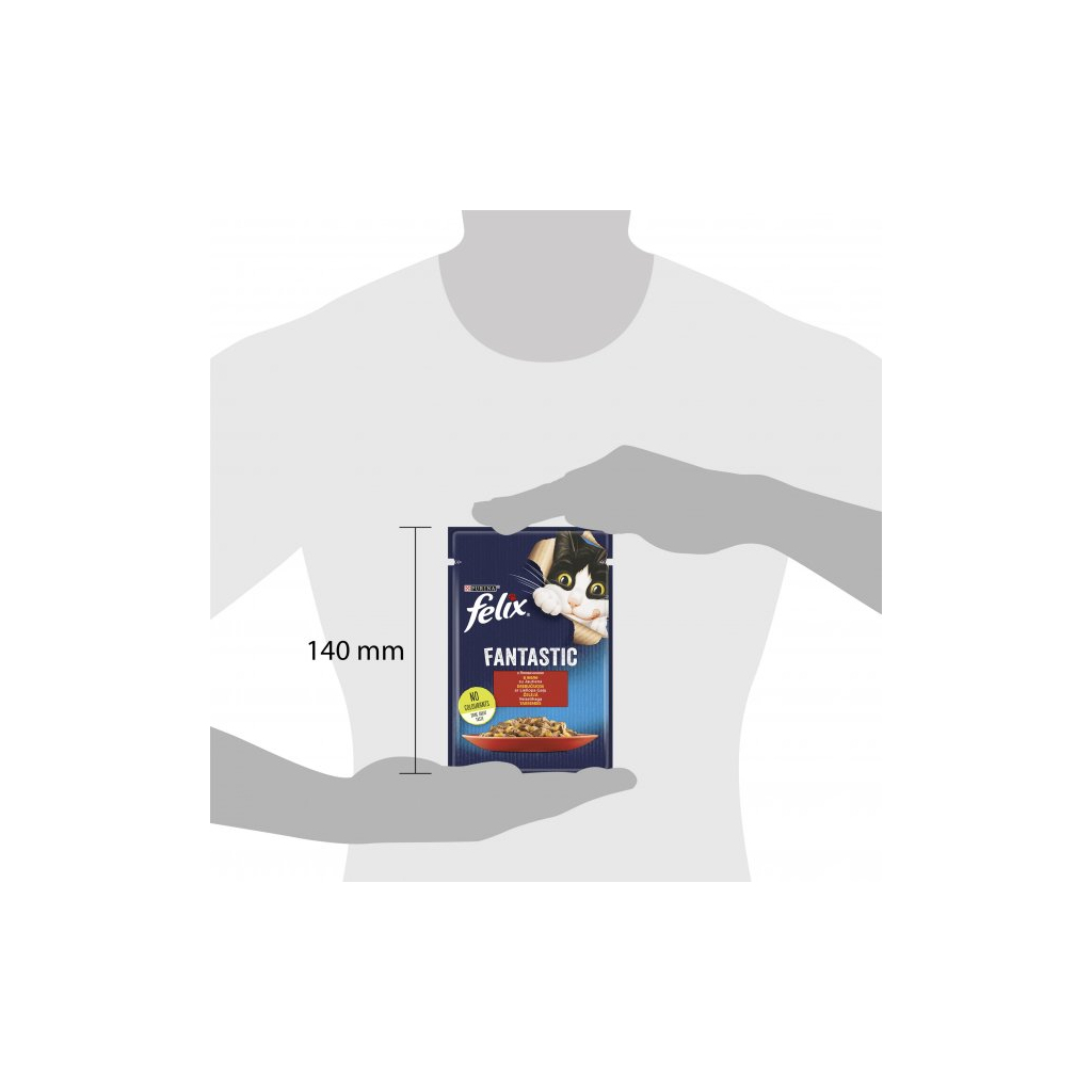 Вологий корм для кішок Purina Felix Fantastic з яловичиною в желе 85 г (7613039838624) - зображення 3