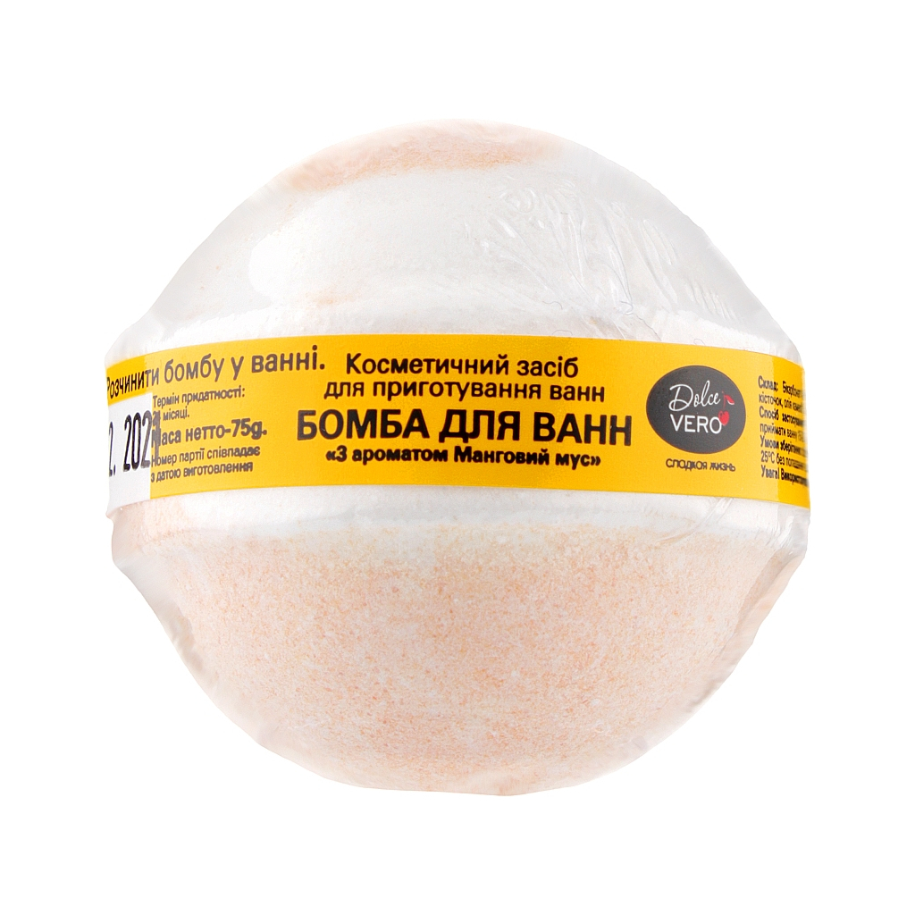Бомбочка для ванни Dolce Vero Манговий мус 75 г (4820091144133) - зображення 1