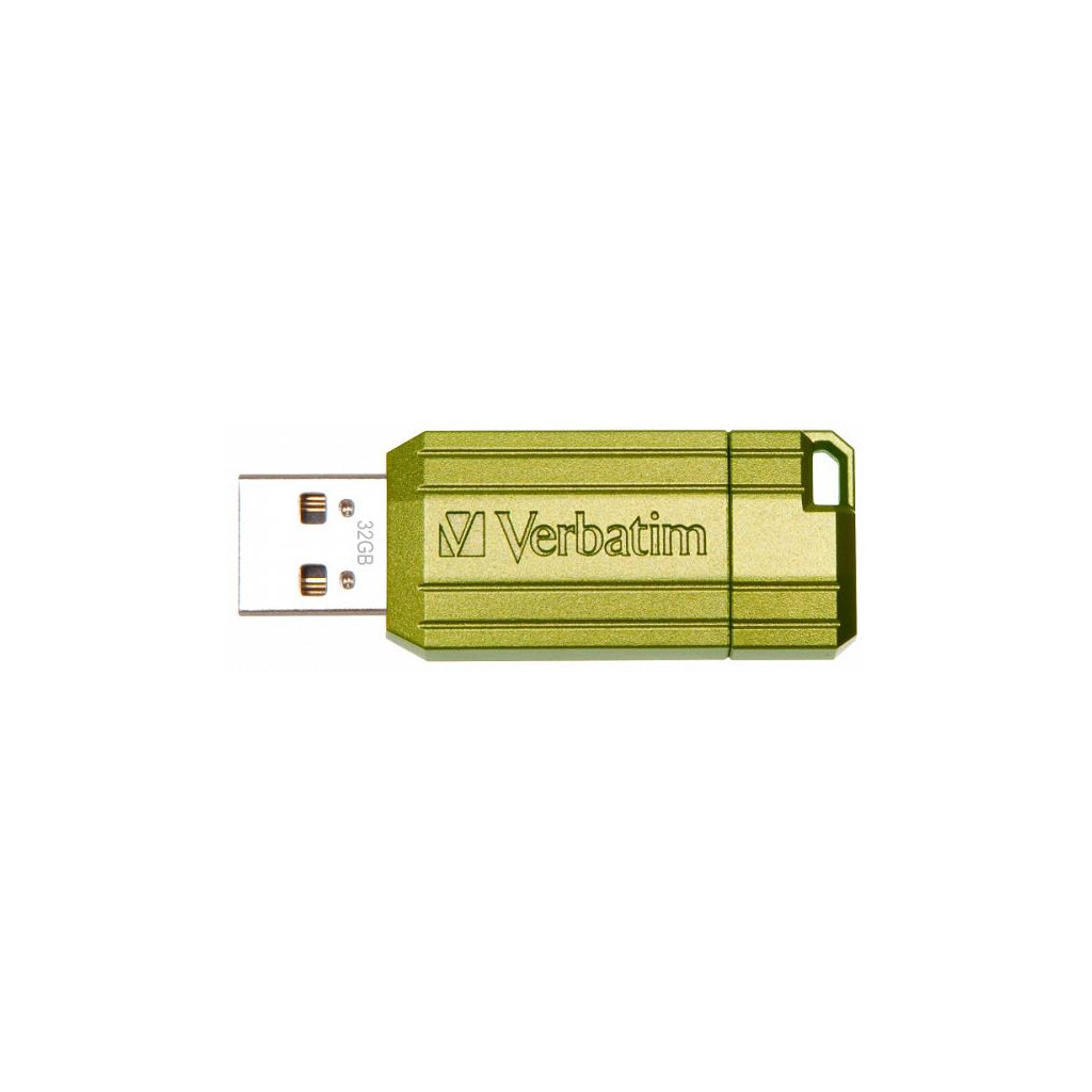USB флеш накопичувач Verbatim 32GB PinStripe Euc Green USB 2.0 (049958) - зображення 4