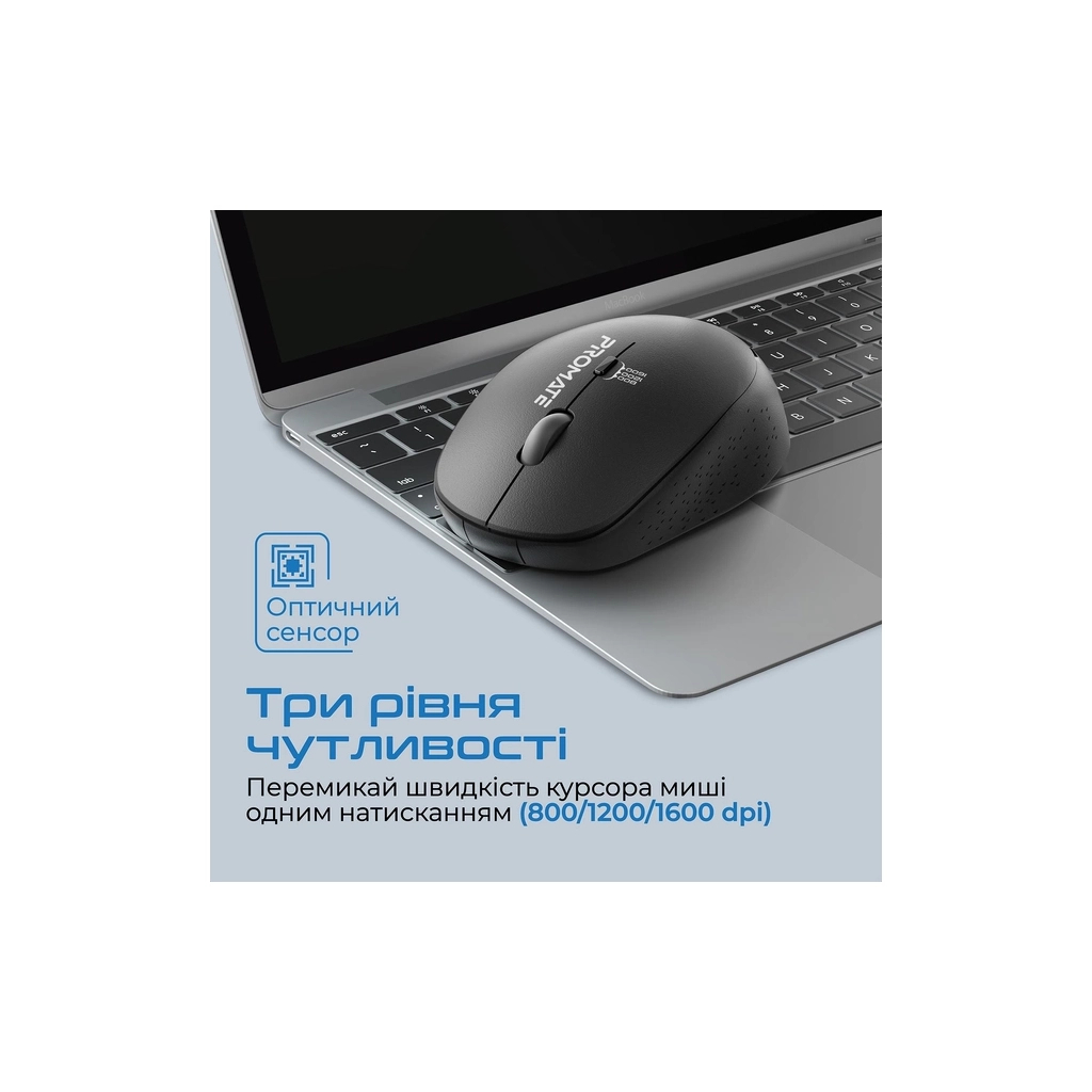 Мишка Promate Tracker Wireless Black (tracker.black) - зображення 4