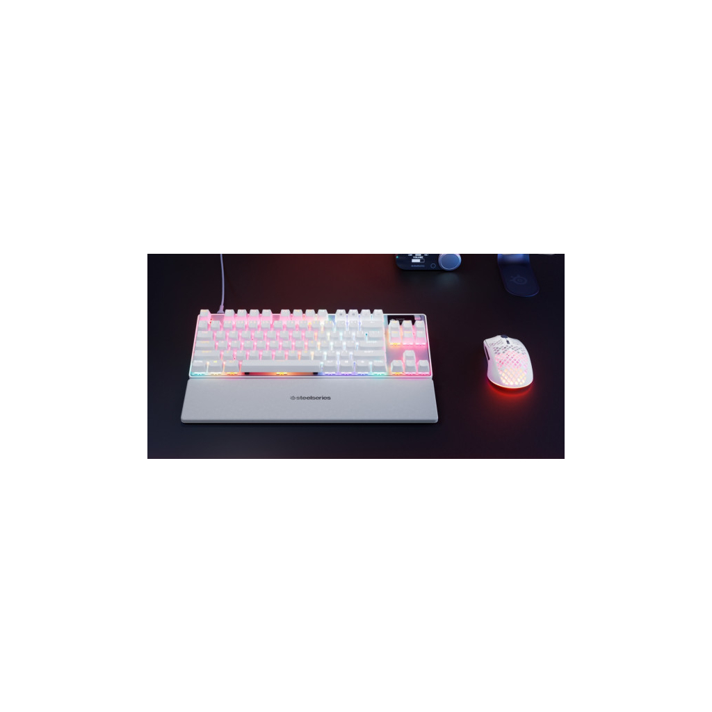 Клавіатура SteelSeries Apex Pro TKL Gen 3 HyperMagnetic OmniPoint 3.0 OLED USB UA White (64898) - зображення 8