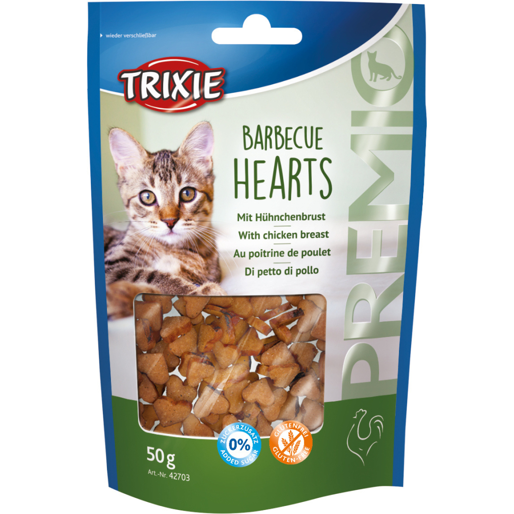 Ласощі для котів Trixie Premio Barbecue Hearts з куркою 50 г (4011905427034) - зображення 1