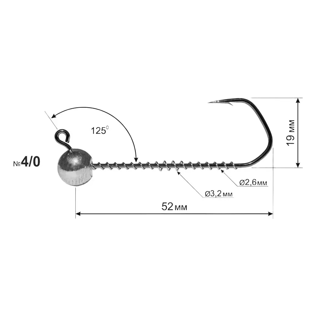 Джиг-голівка DS Barbarian 4/0 12g (3шт/уп) (3981.07.02) - зображення 2