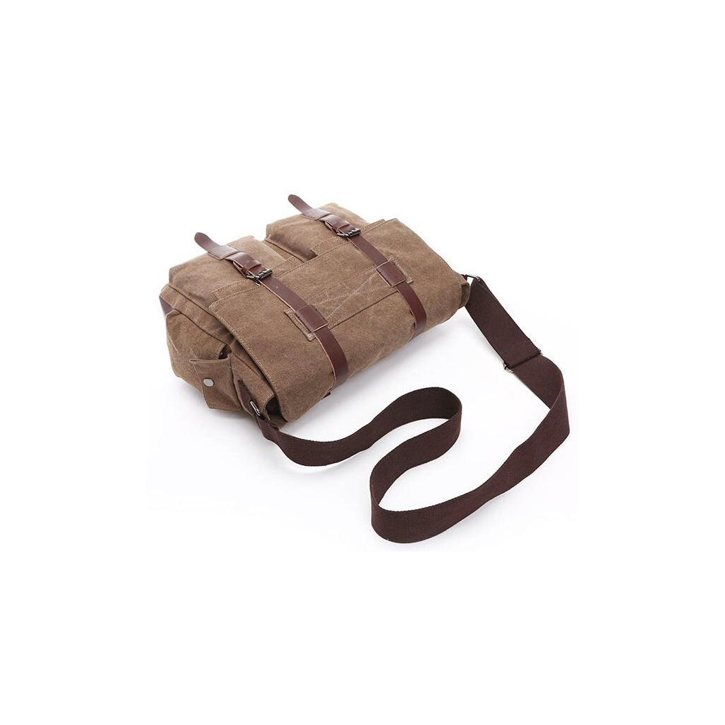 Сумка Vintage На плече текстильна Коричнева (20150) - зображення 8