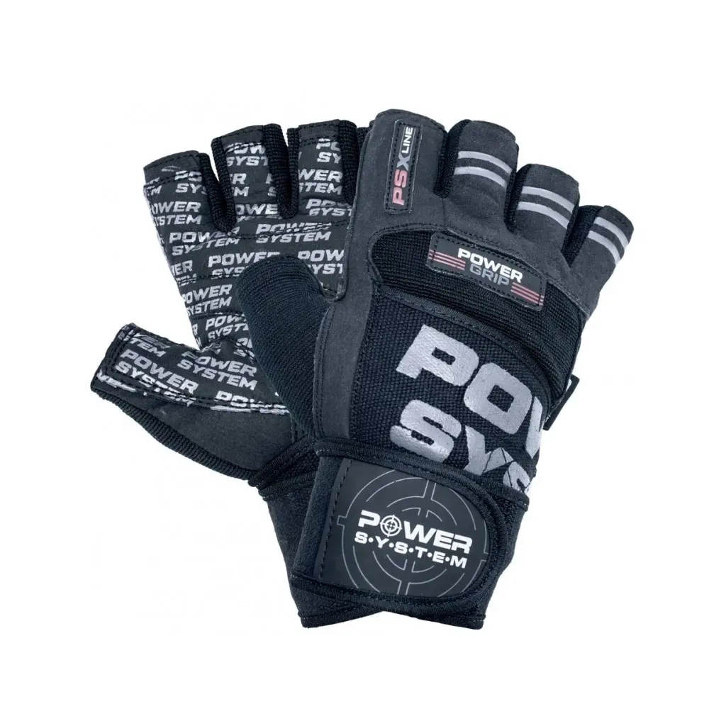 Рукавички для фітнесу Power System Power Grip PS-2800 Black M (PS-2800_M_Black) - зображення 1