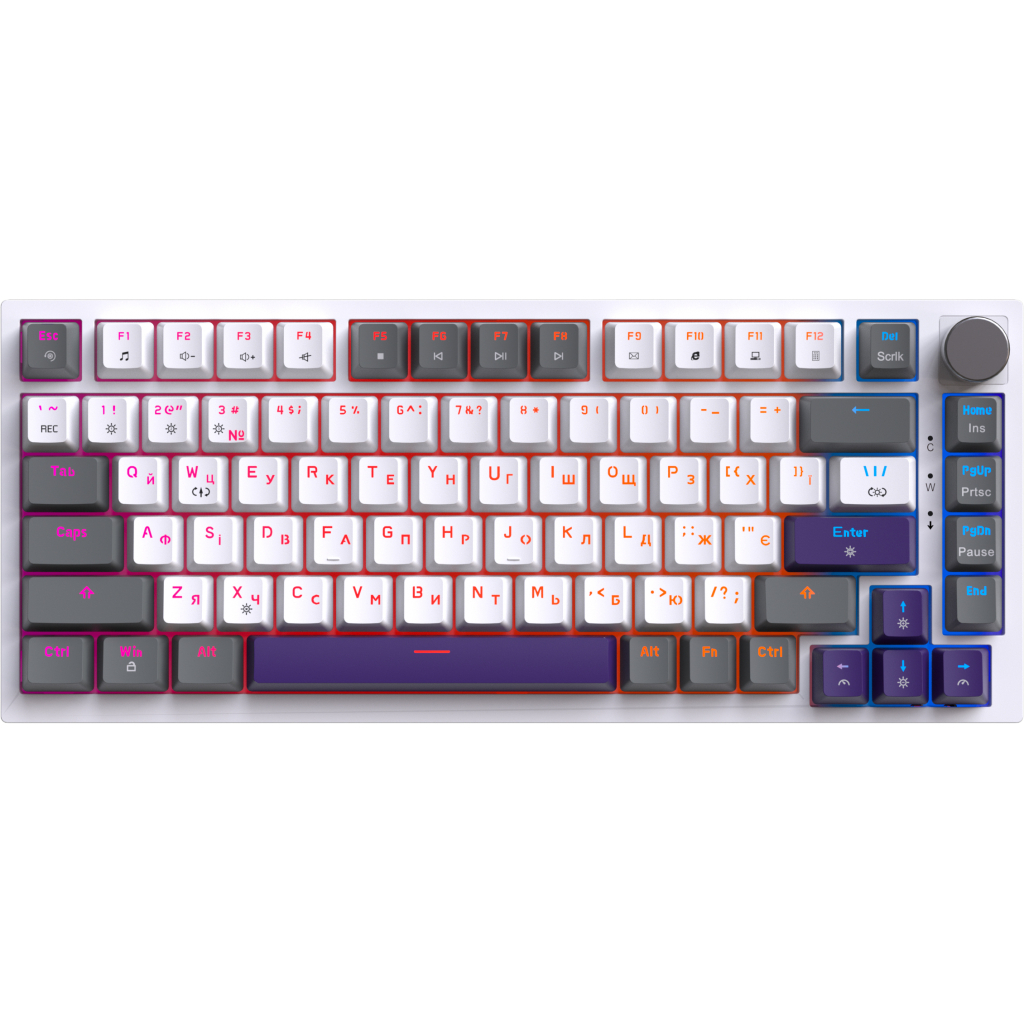 Клавіатура GamePro Genesis Warden MK160P Outemu Swithes USB White-Grey (MK160P) - зображення 3