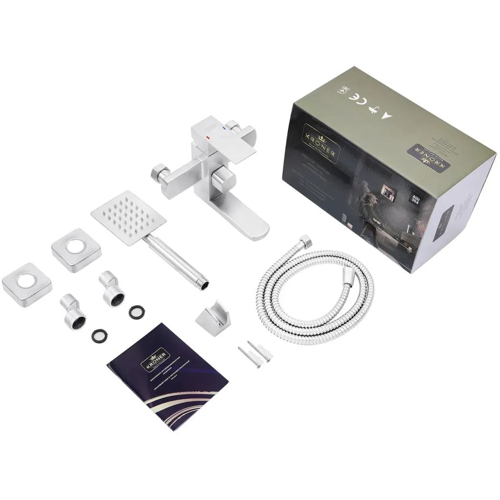 Змішувач Kroner Edelstahl Kubus-ESG010 + змішувач Edelstahl Kubus-ESG060 (CVS30150) - зображення 9