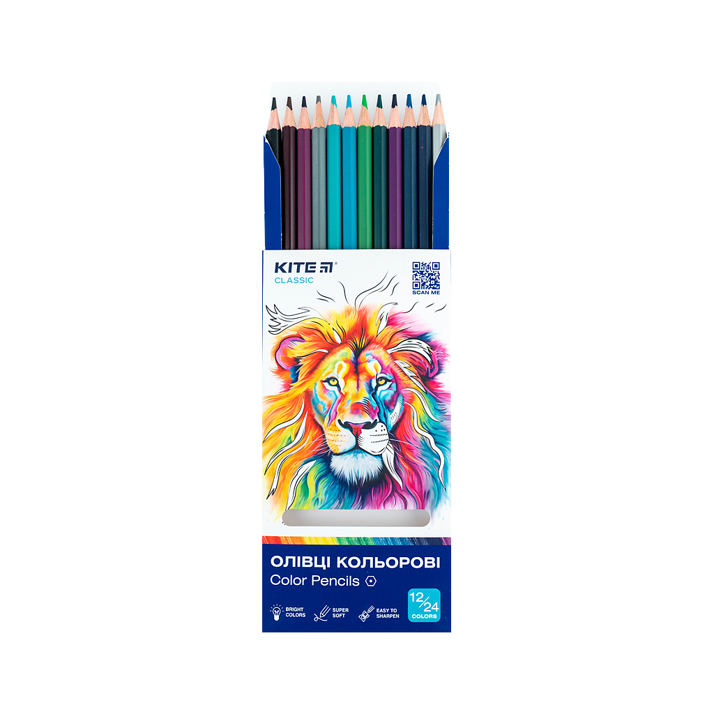 Олівці кольорові Kite Classic двосторонні, 12 кольорів (K-054) - зображення 4