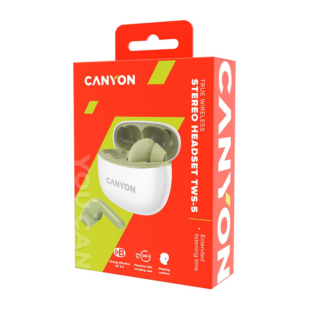 Навушники Canyon TWS-5 Green (CNS-TWS5GR) - зображення 5