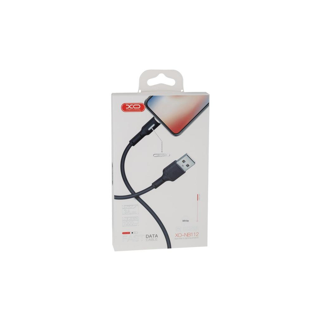 Дата кабель USB 2.0 AM to Lightning 1.0m 3A black XO (NB112-i-BK) - зображення 3