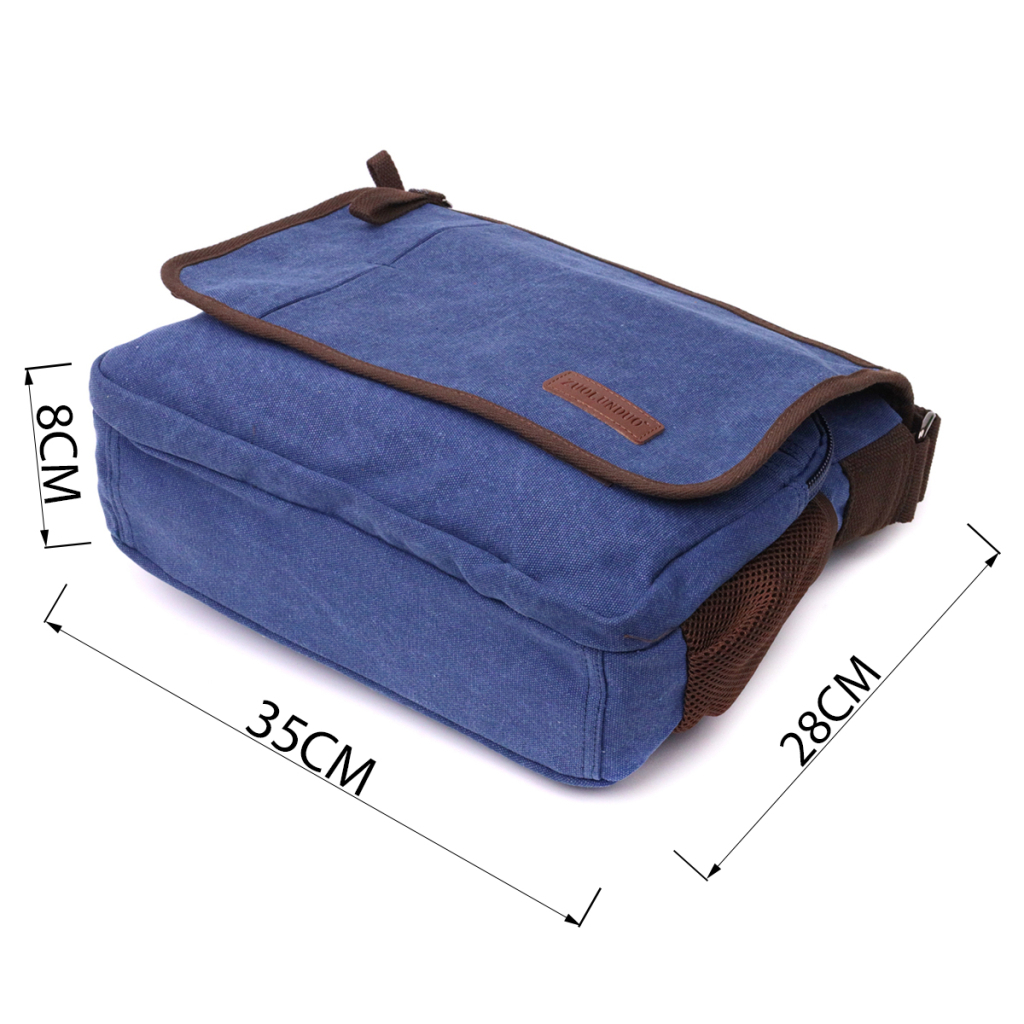 Сумка Vintage Через плече із текстилю Синя (22203) - зображення 3