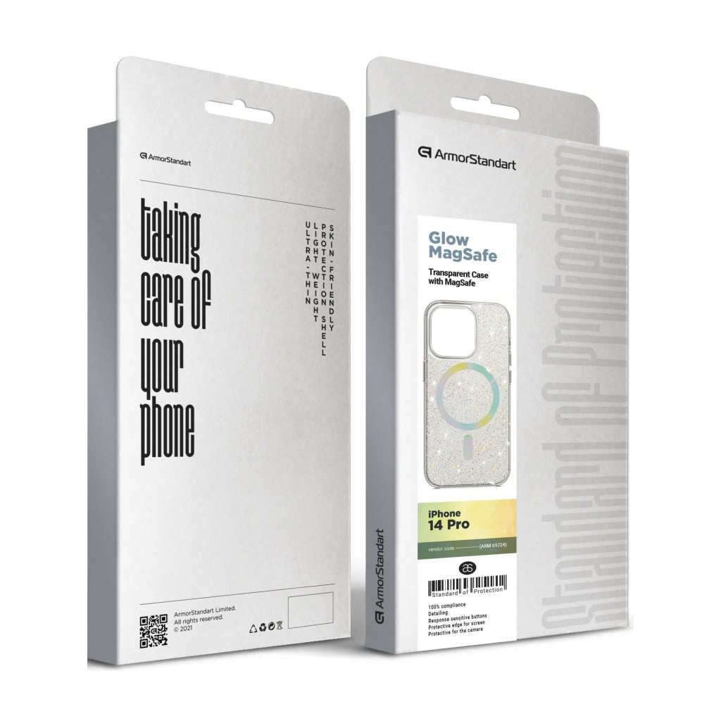 Чохол до мобільного телефона Armorstandart Glow Magsafe Apple iPhone 14 Pro Transparent (ARM69724) - зображення 6