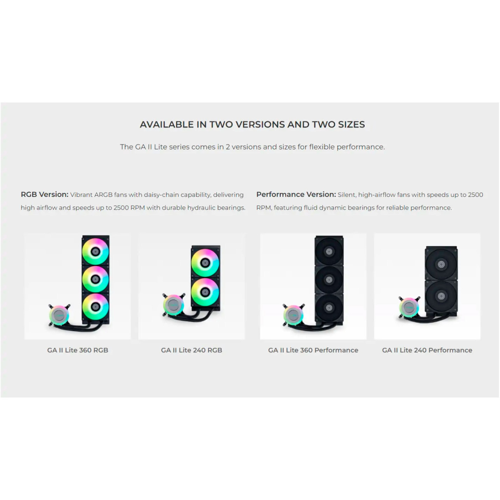 Система рідинного охолодження Lian Li GA II Lite 240R, Black (G89.GA2L24RB.00) - зображення 4