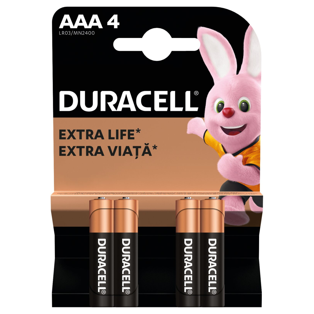 Батарейка Duracell AAA лужні 4 шт. в упаковці (5000394052543 / 81545421) - зображення 2