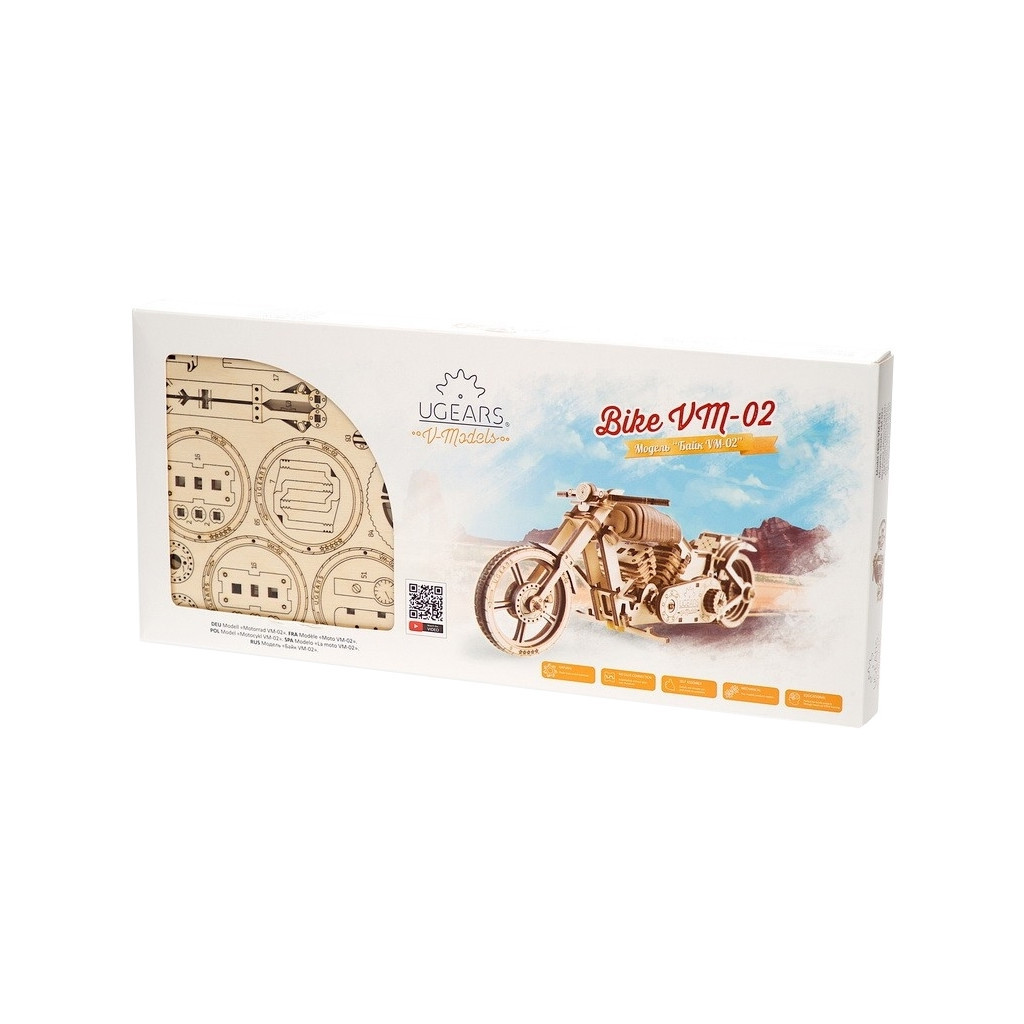 Збірна модель Ugears механічний Байк VM-02 (70051) - зображення 5