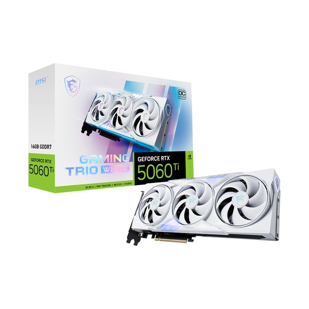 Відеокарта MSI GeForce RTX5060Ti 16Gb GAMING TRIO OC WHITE (RTX 5060 Ti 16G GAMING TRIO OC WHITE) - зображення 6
