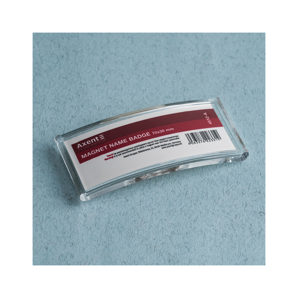 Бейдж Axent акриловий на магніті 4512 (70х30 мм) (4512-A) - изображение 2