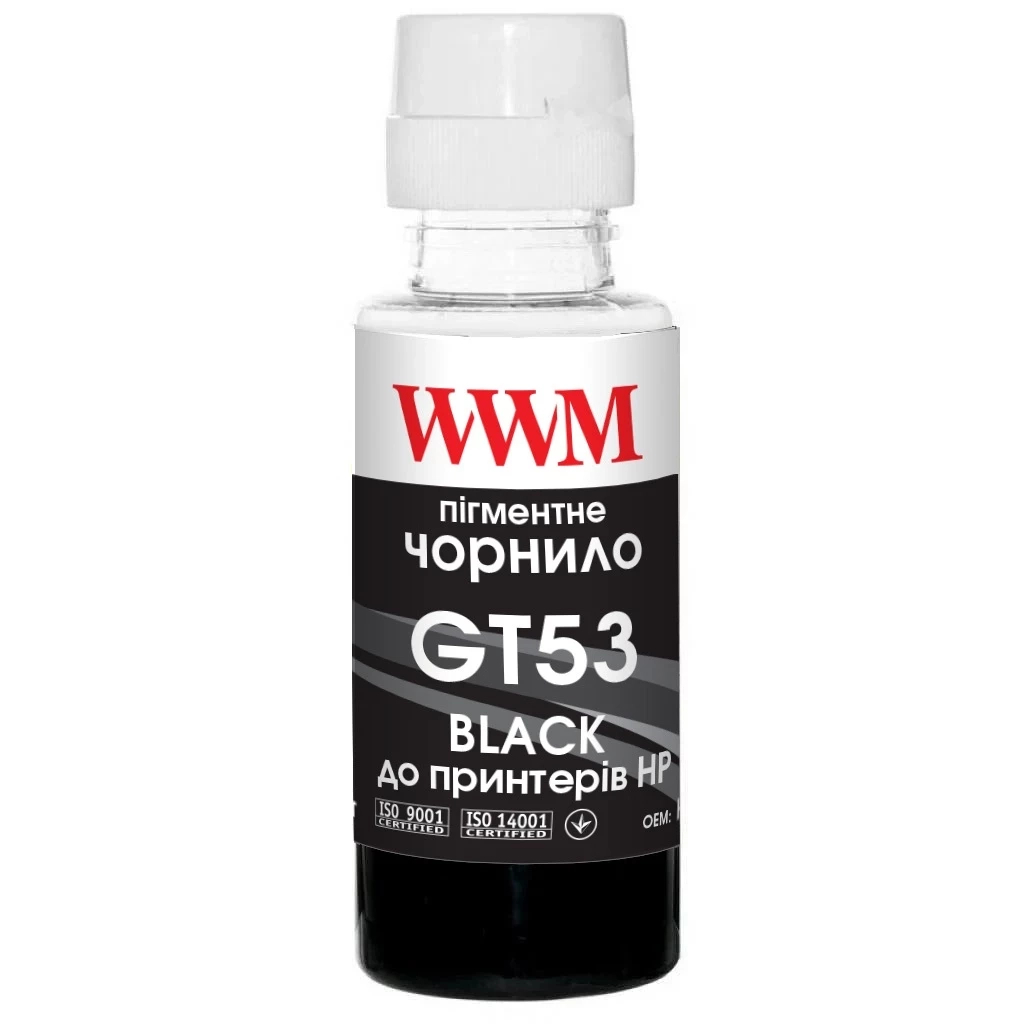 Чорнило WWM HP GT53 100г Black Pigment, для Ink Tank 115/315/319 (H53BP) - зображення 1