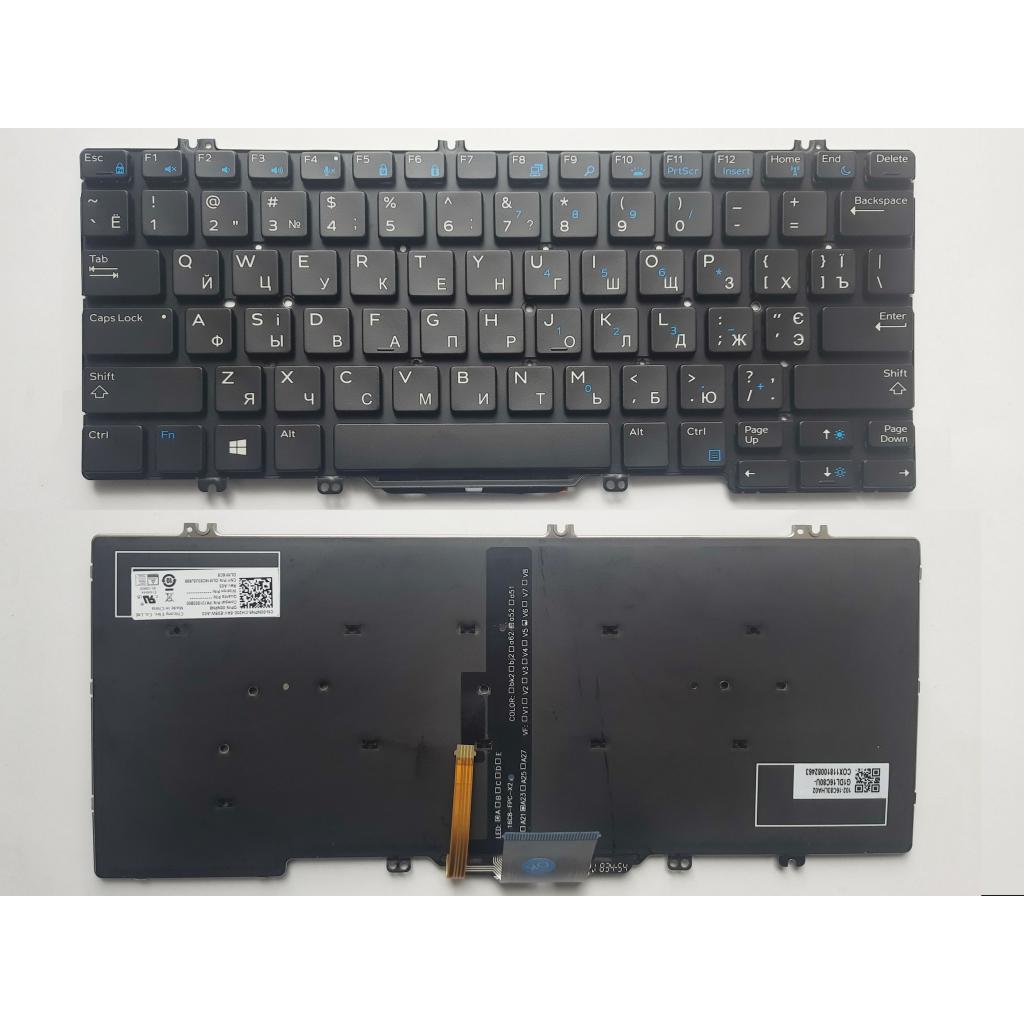 Клавіатура ноутбука Dell Latitude E7280/E7290/E7380/E7390 чорна з підсвіткою (A46137) - зображення 1