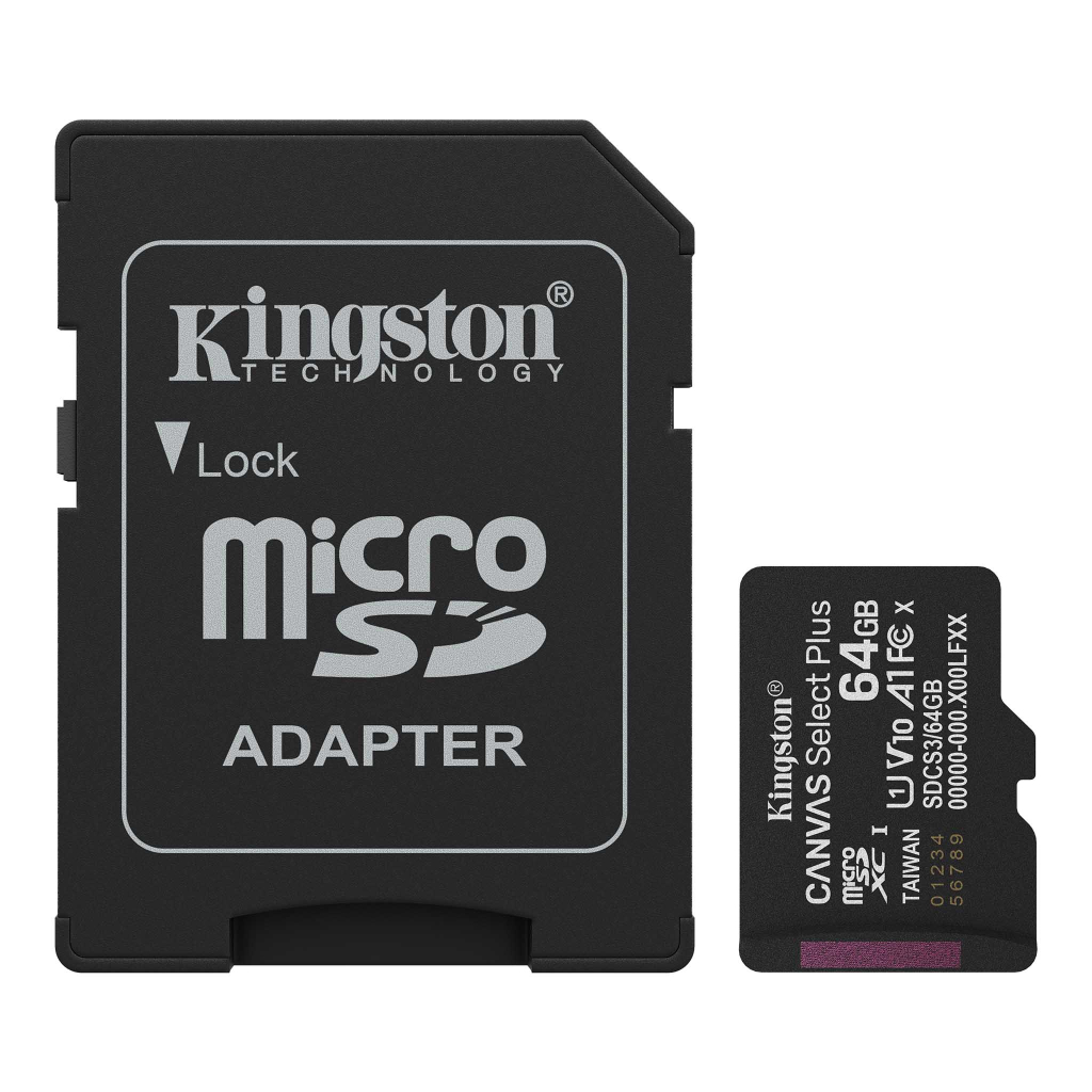 Карта пам'яті Kingston 64GB microSDXC class 10 UHS-I V10 A1 Canvas Select Plus (SDCS3/64GB) - зображення 1