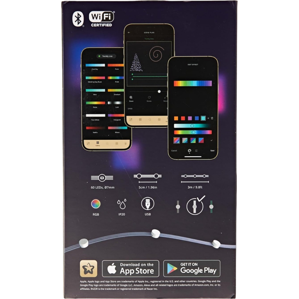 Гірлянда Twinkly Smart LED Dots 60 RGB LED Lights String Clear Wire USB-A IP20 3м (TWD060STP-T) - зображення 6