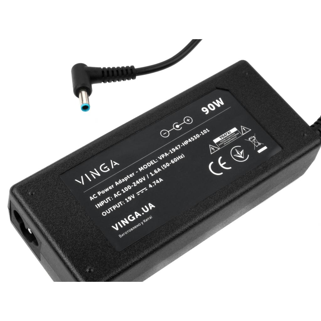 Блок живлення до ноутбуку Vinga HP 90W 19V 4.74A 4.5*3.0 (VPA-1947-HP4530-101) - зображення 3