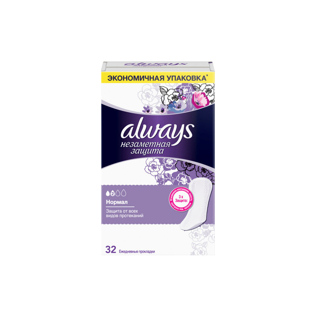 Щоденні прокладки Always Непомітний Захист Normal Duo 32 шт (8001841009384) - зображення 1