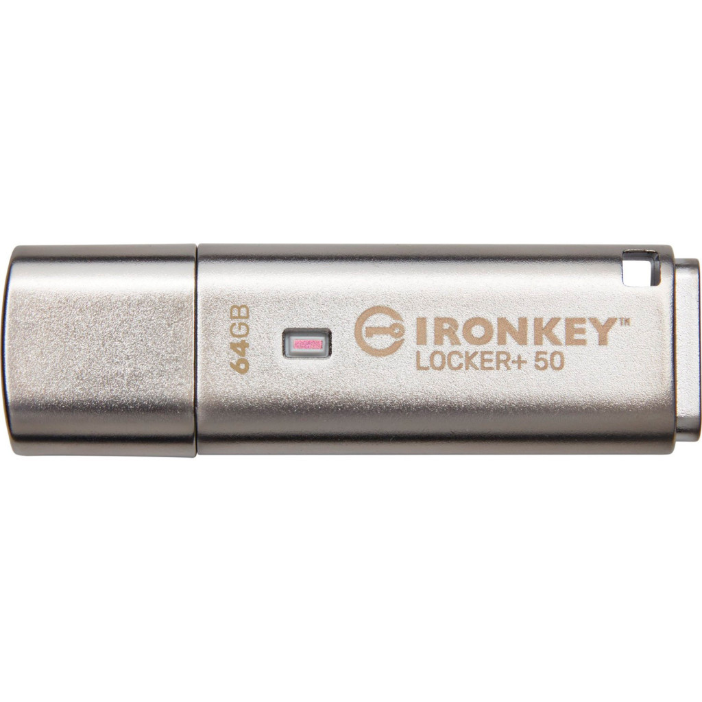 USB флеш накопичувач Kingston 64GB IronKey Locker Plus 50 AES Encrypted USB 3.2 (IKLP50/64GB) - зображення 3