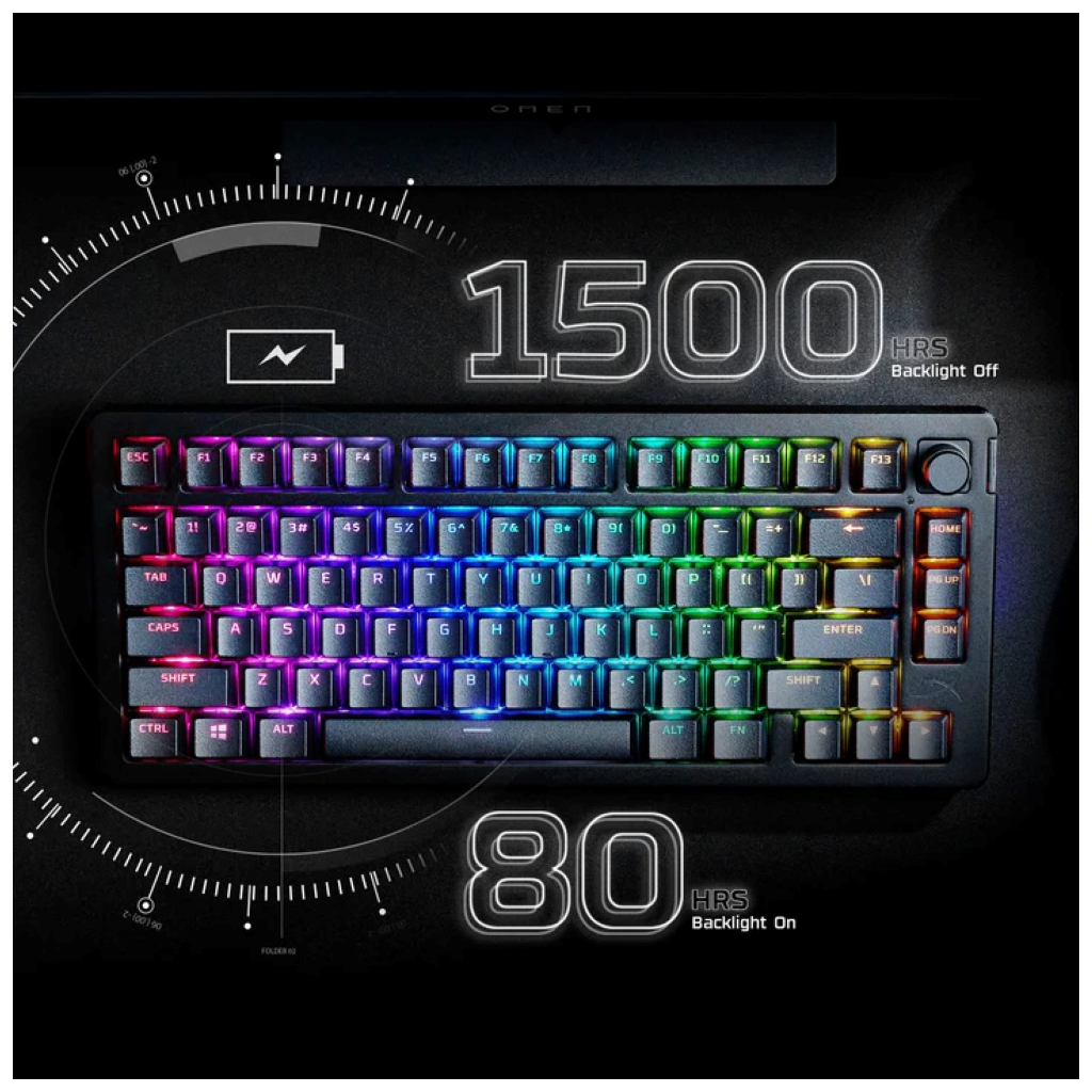Клавіатура HyperX Alloy Rise 75 PBT HX Red Wireless UA Black (91Y91AA) - зображення 6