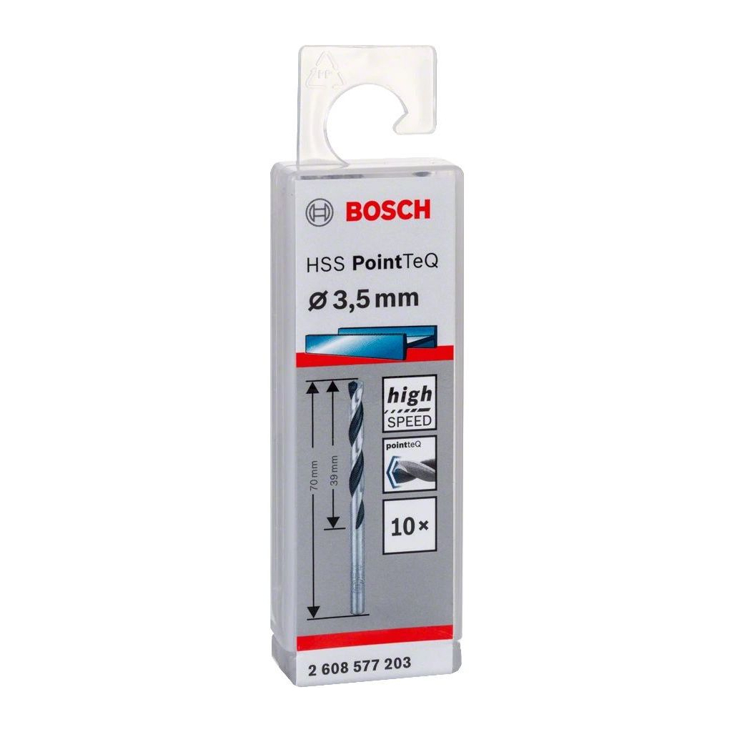 Свердло Bosch по металу HSS-PointTeQ, 3.5х39х70мм, 10шт (2.608.577.203) - изображение 3