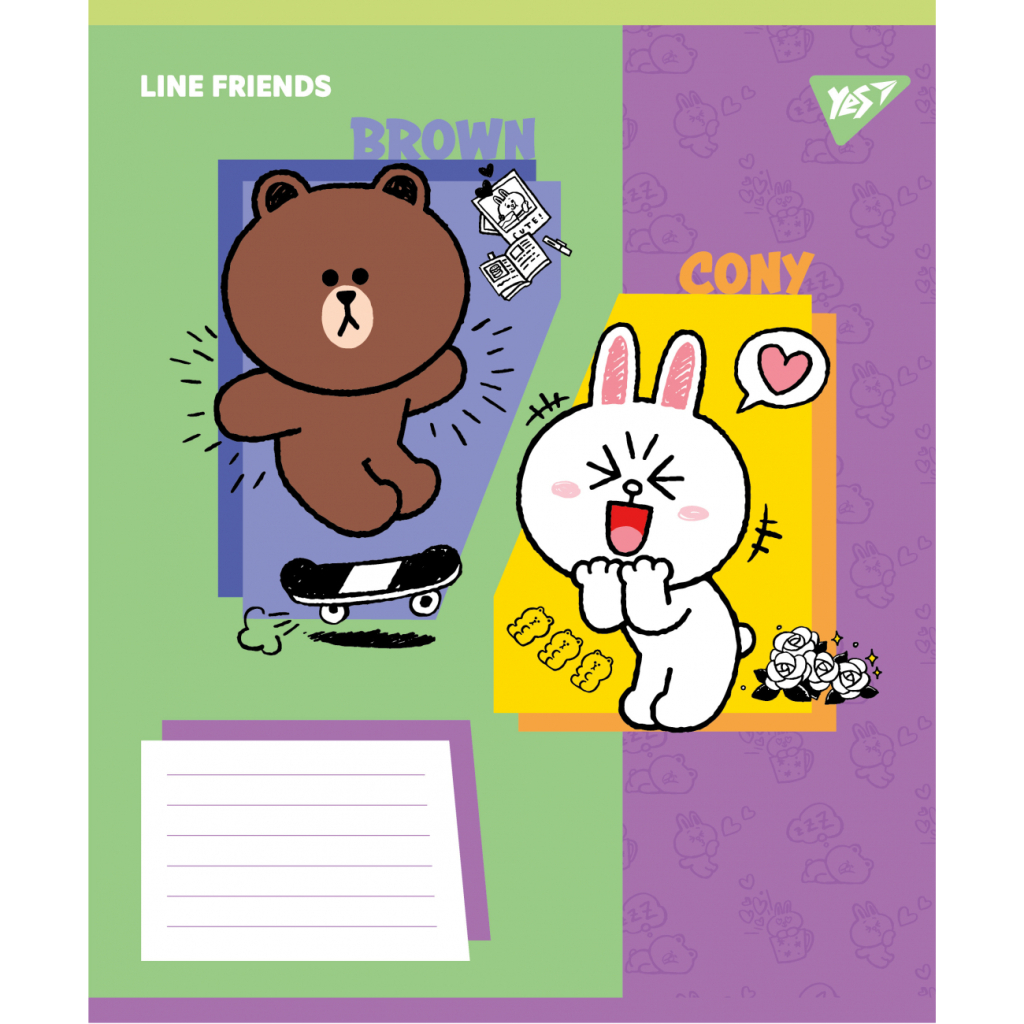 Зошит Yes Line Friends Funnyl А5 24 аркушів клітинка (767643) - зображення 6