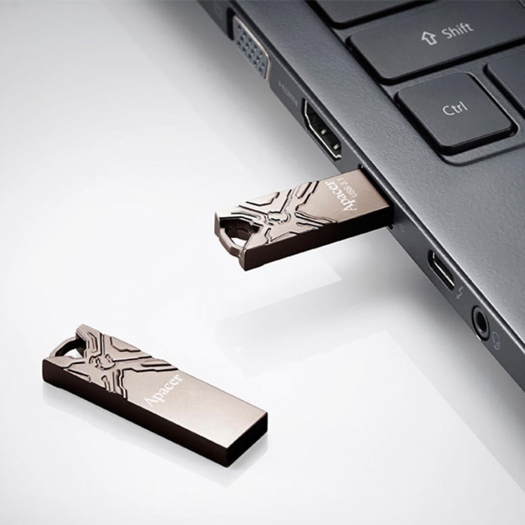 USB флеш накопичувач Apacer 32GB AH15F Ashy USB 3.0 (AP32GAH15FA-1) - зображення 3