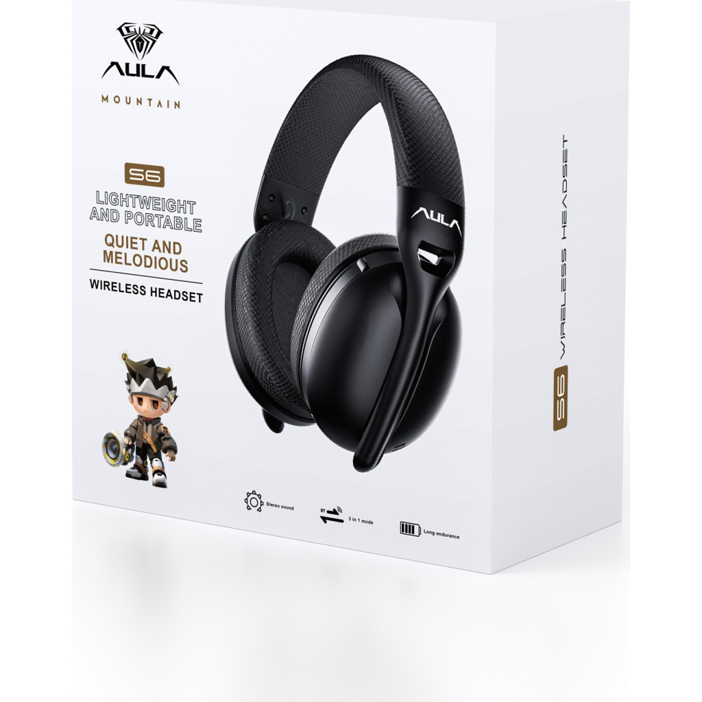 Навушники Aula S6 - 3 in 1 Wired/2.4G Wireless/Bluetooth Black (6948391235554) - зображення 6