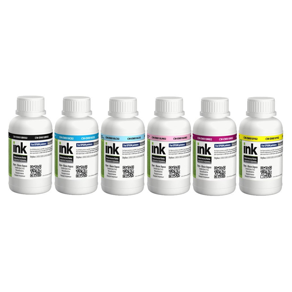 Чорнило ColorWay Epson L800/810/850 (6x200мл) BK/С/M/LС/LM/Y (CW-EW810SET02) - зображення 1