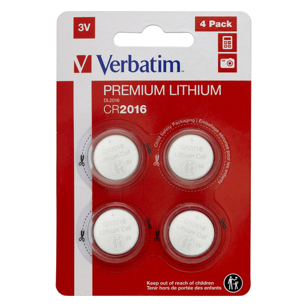 Батарейка Verbatim CR 2016 Lithium 3V * 4 (49531) - зображення 1