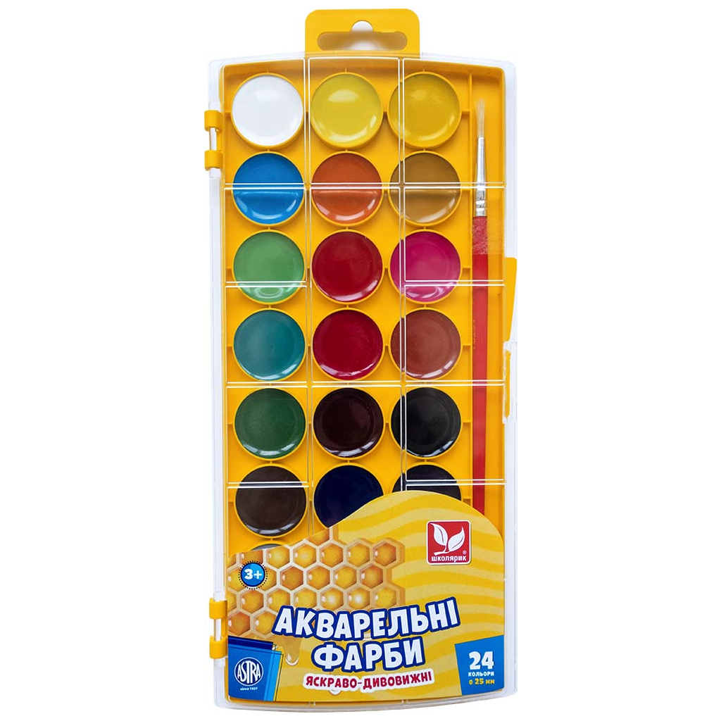 Акварельні фарби Школярик Медові 24 кольори (302023001-UA) - зображення 1