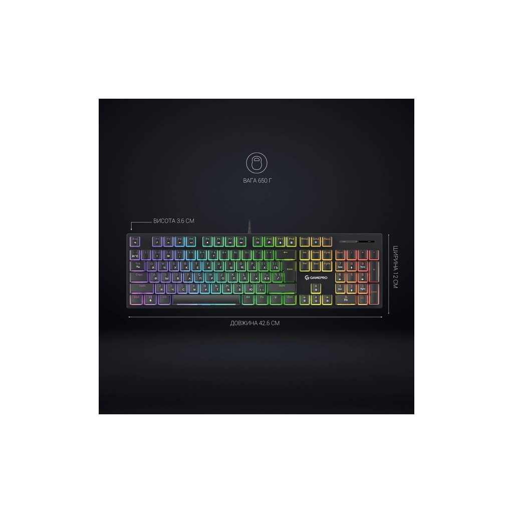 Клавіатура GamePro MK85B Blue Switch RGB USB Black (MK85B) - зображення 6
