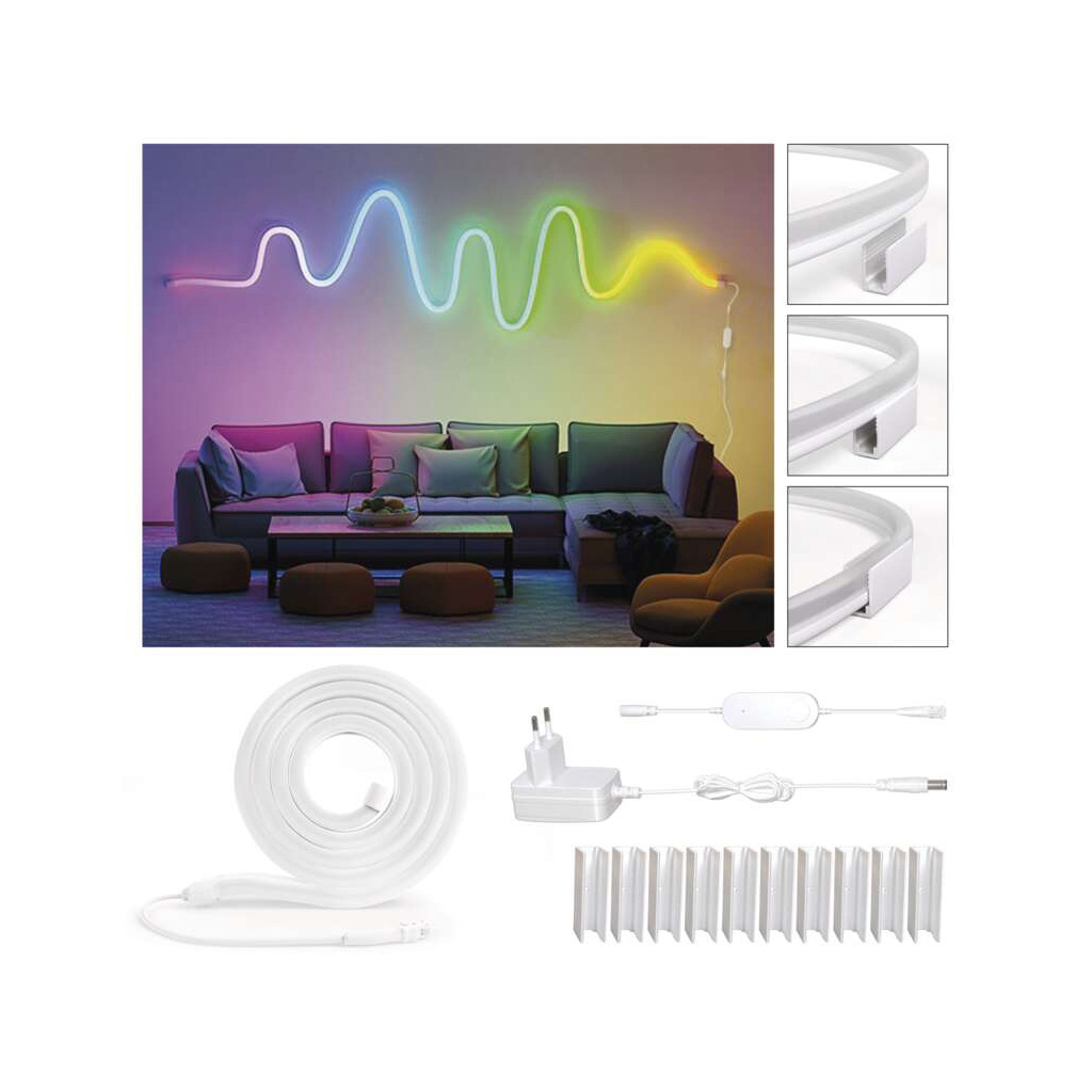 Світлодіодна стрічка EMOS ZPW313I NEON white 3 m 24 Вт RGBIC WiFi (ZPW313I) - изображение 10