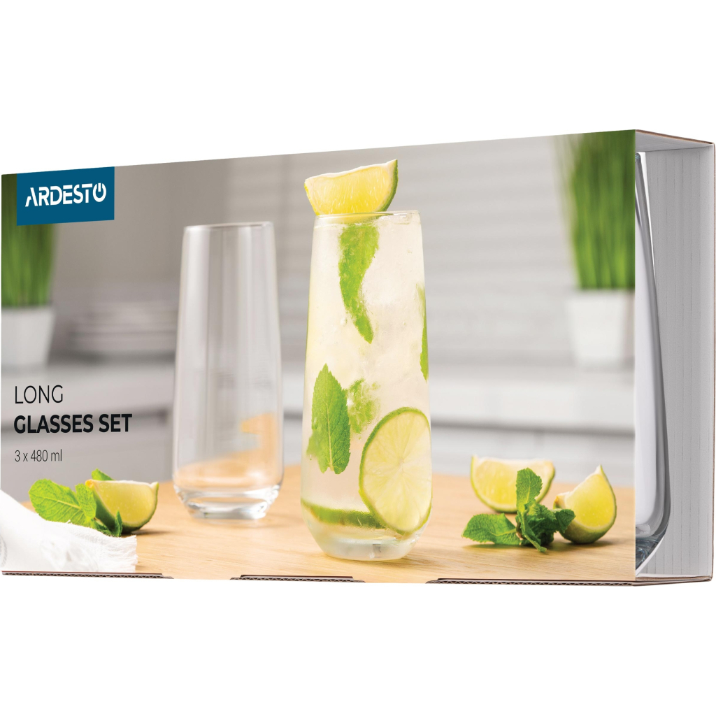 Набір склянок Ardesto Gloria Shine 480 мл 3 шт (AR2648GS) - зображення 3