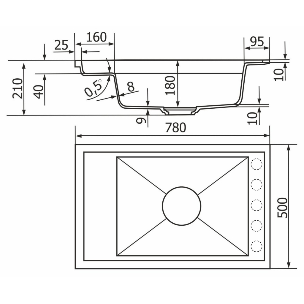 Мийка кухонна GRANADO Basic Estella black (+ змішувач Campo LUX inox + дозатор Redondo inox + кошик + (ksg0101) - изображение 12