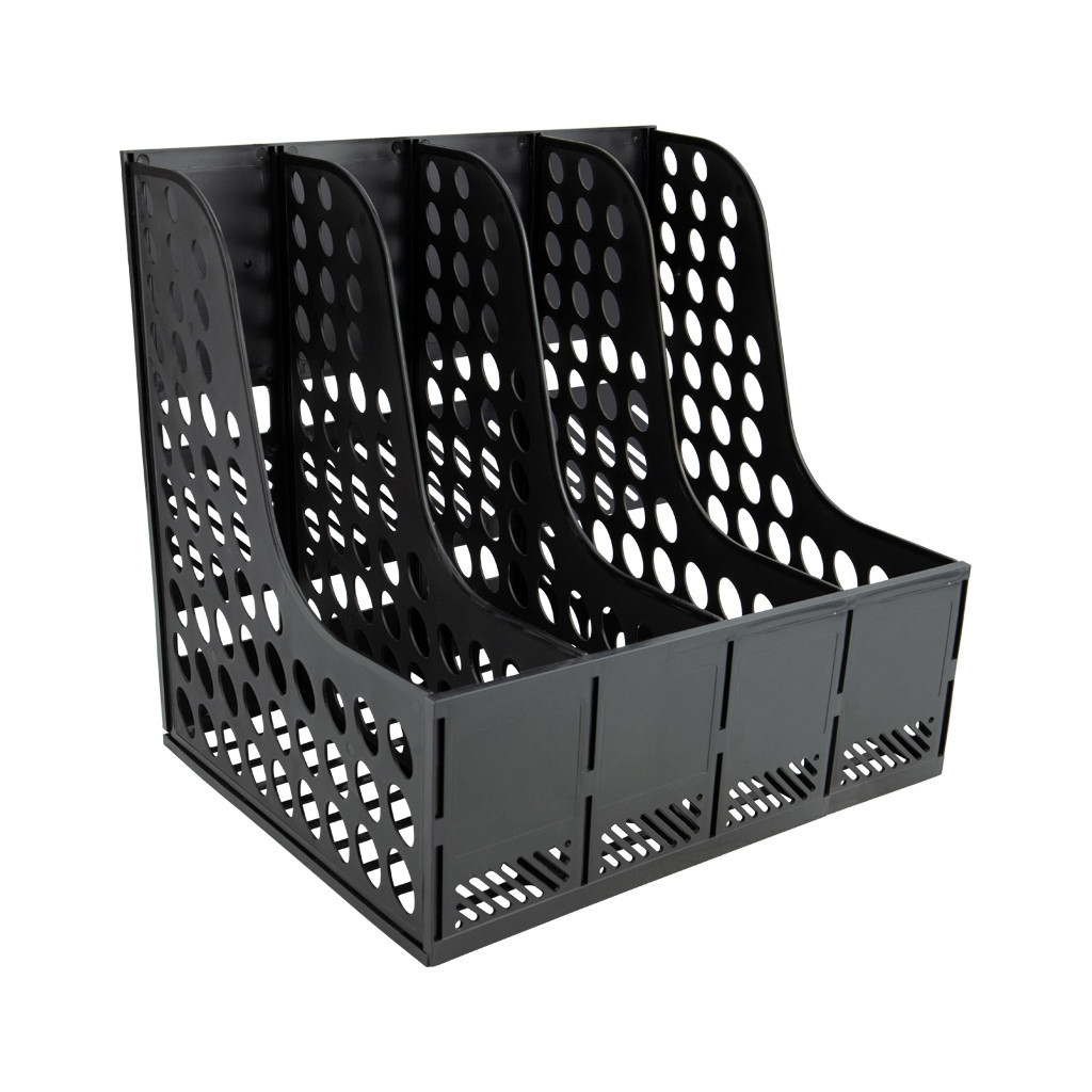 Лоток для паперів Axent вертикальний на 4 відділення збірний чорний (4042-01-A) - зображення 1