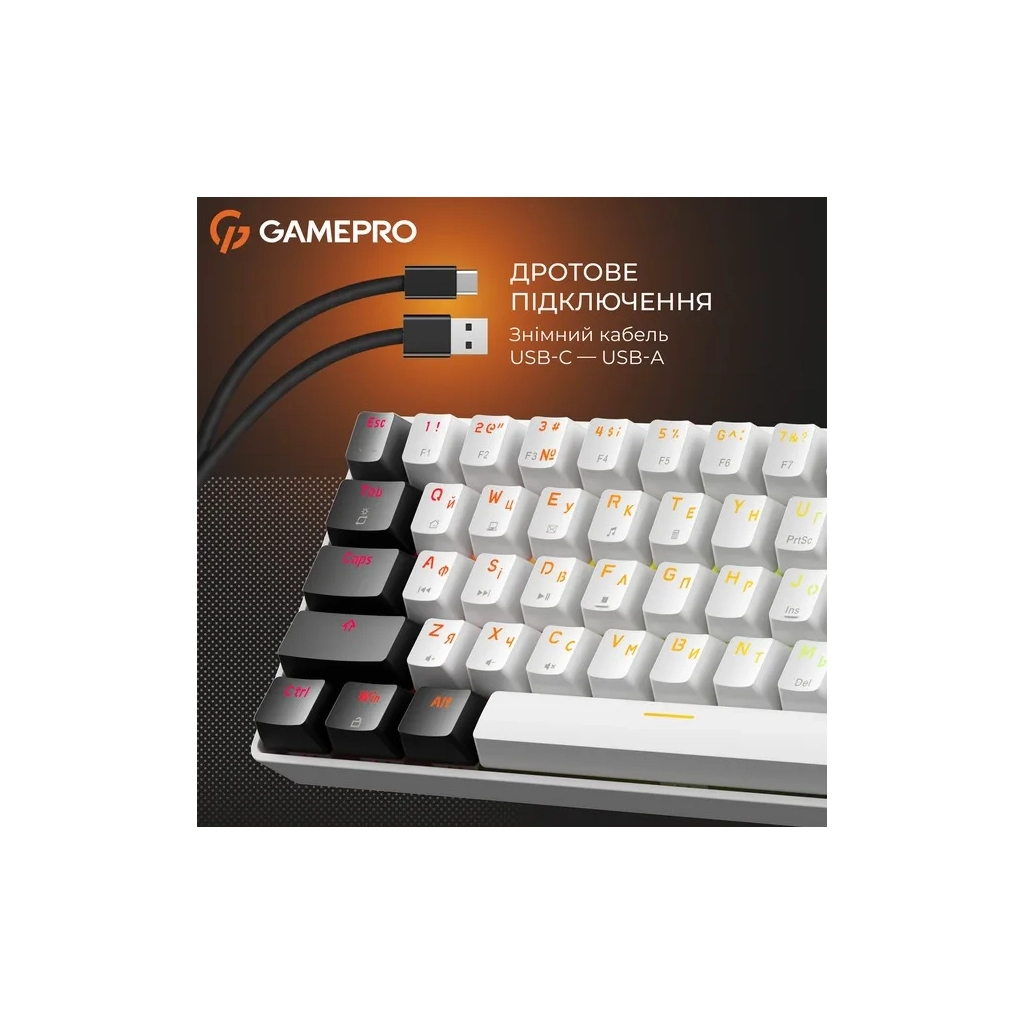 Клавіатура GamePro Genesis Infinity MK130BW Outemu Swithes USB White (MK130BW) - зображення 5