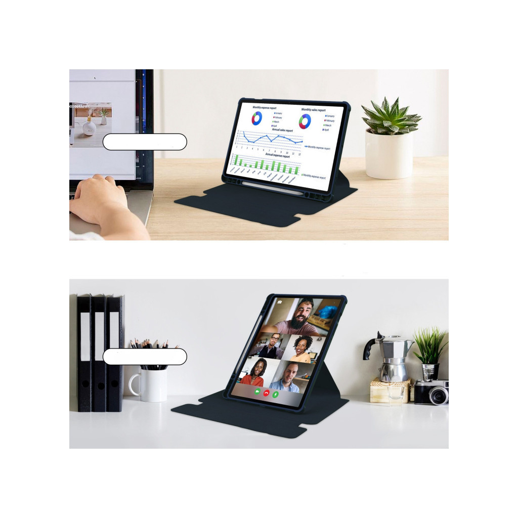 Чохол до планшета BeCover 360° Rotatable Samsung Tab S9 Plus (SM-X810/SM-X816)/S9 FE Plus (SM-X610/SM-X616) 12.4" Deep Blu (710399) - зображення 6