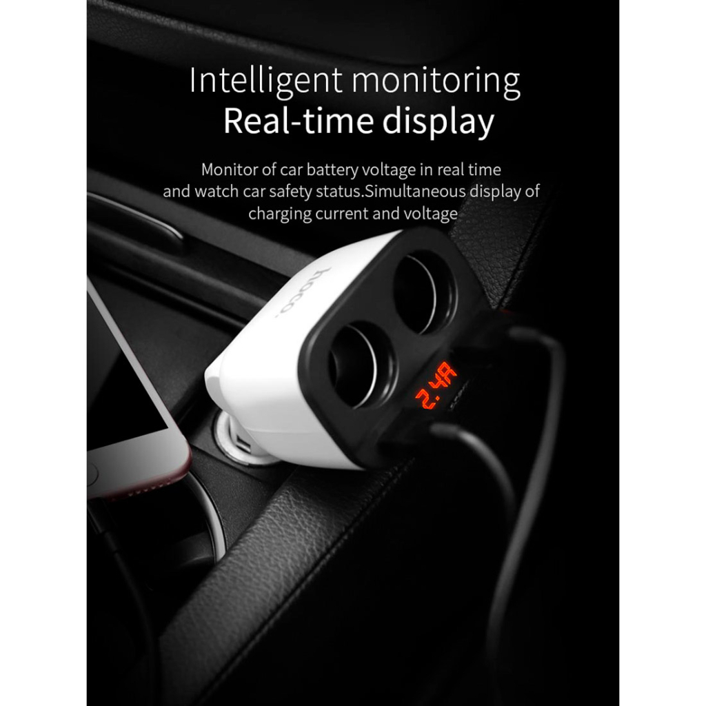 Зарядний пристрій HOCO HOCO Z28 Power ocean 2xUSB + display White (6957531091967) - зображення 8
