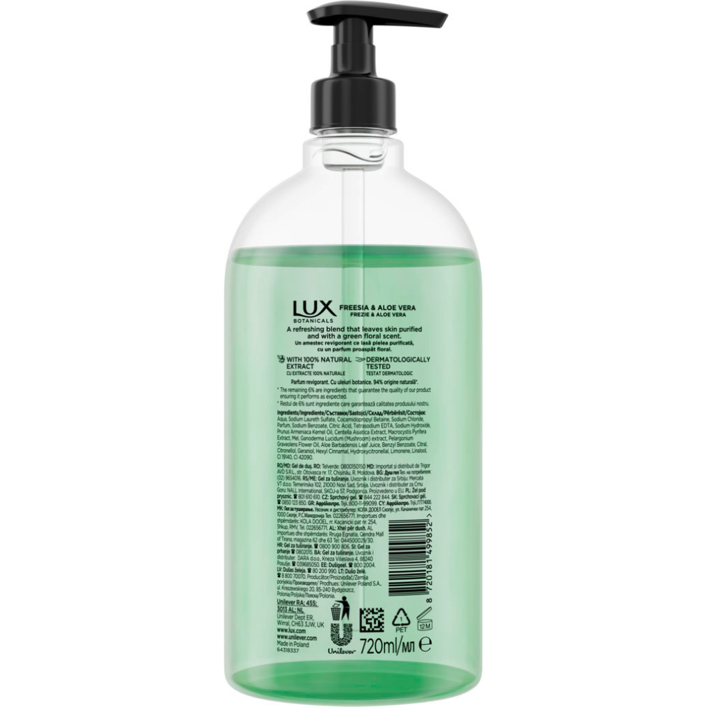 Гель для душу Lux Botanicals Фрезія та алое вера 720 мл (8720181499852) - зображення 2