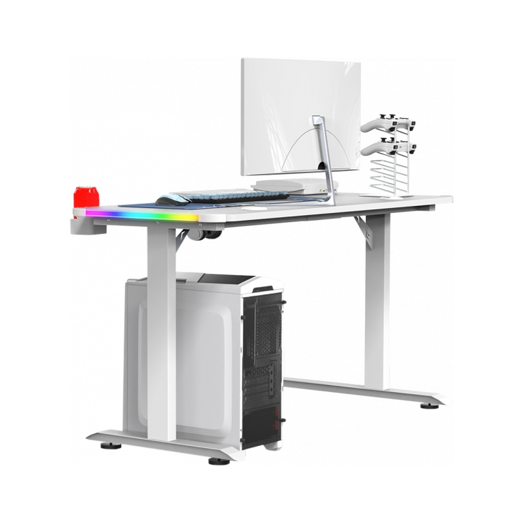 Комп'ютерний стіл GT Racer T-1217 White (T-1217 (160x60-100x73) White) - зображення 5