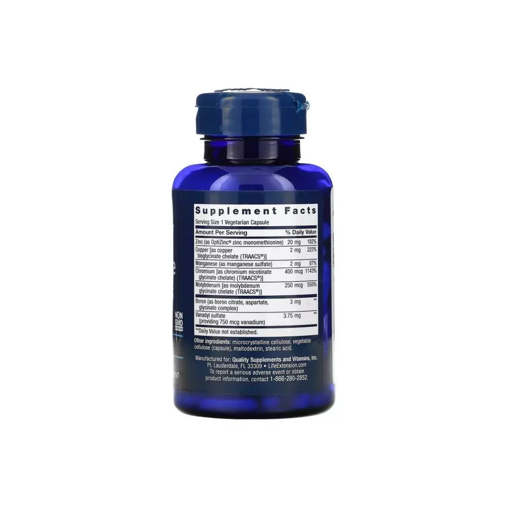 Мінерали Life Extension Мінерали, Only Trace Minerals, 90 вегетаріанських капсул (LEX-13289) - зображення 2