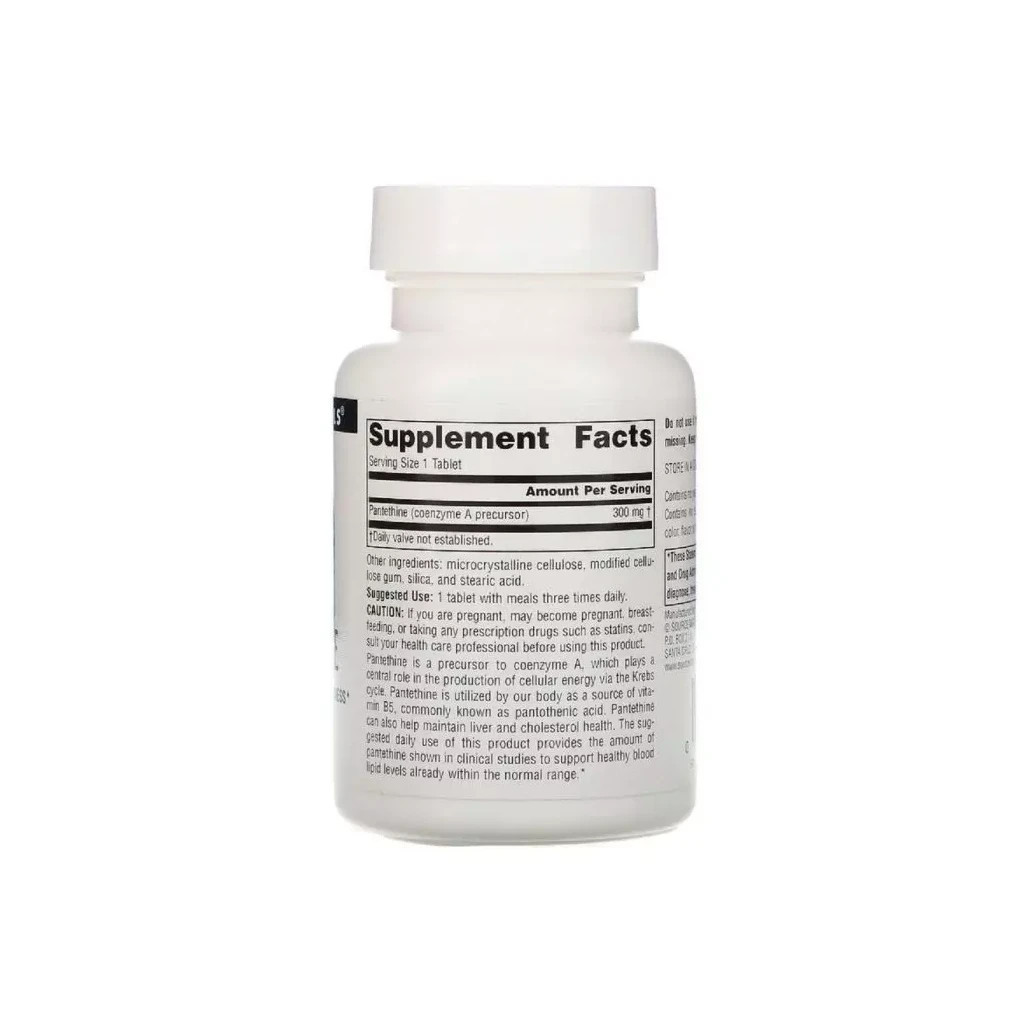 Вітамін Source Naturals Пантетин, Pantethine, 300 Мг, 90 таблеток (SNS-02066) - зображення 2