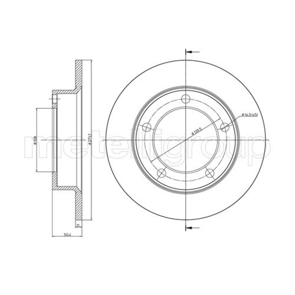 Гальмівний диск METELLI 23-0206 - зображення 1