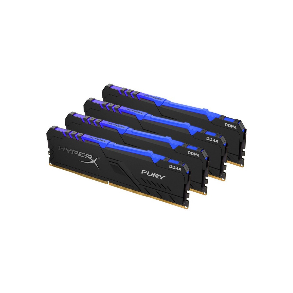 Модуль пам'яті для комп'ютера DDR4 128GB (4x32GB) 3200 MHz HyperX Fury RGB Kingston Fury (ex.HyperX) (HX432C16FB3AK4/128) - зображення 2